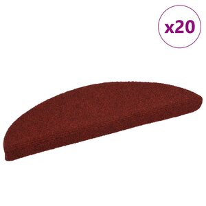 vidaXL Tapis d'escalier autocollants 20 pièces 56 x 17 x 3 cm Rouge bordeaux Demi-rond