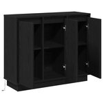 vidaXL Buffet LED Chêne noir 90 x 32 x 75 cm Bois d'ingénierie