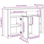 vidaXL Buffet et lumières LED vieux bois 115 5x30x75cm bois ingénierie