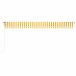 vidaXL Auvent automatique capteur de vent LED 600x350cm Jaune et blanc