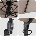 vidaXL Parasol de jardin Taupe et Noir 248 x 248 x 148 cm
