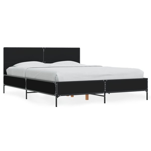 vidaXL Cadre de lit sans matelas noir 140x190 cm