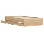 vidaXL Cadre de lit et tiroirs chêne sonoma 100x200 cm bois ingénierie