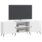 vidaXL Meuble TV Blanc brillant 150 x 31 x 50 cm Bois d'ingénierie