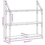 vidaXL Étagère murale 3 niveaux sonoma gris 80x21x78 5 cm