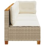 vidaXL Canapé de jardin avec coussins 3 places beige résine tressée