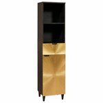 vidaXL Cabinet de salle de bain avec porte Noir et or 38 x 33 x 160 cm