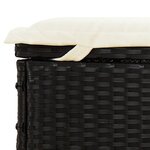 vidaXL Chaise longue à 2 places avec coussins noir résine tressée