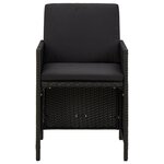vidaXL Ensemble à manger de jardin coussins 9Pièces Résine tressée Noir