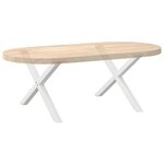 vidaXL Pieds de table basse en forme de X  2 pièces  blanc  70 x (42-43) cm  acier
