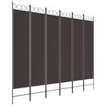 vidaXL Cloison de séparation 6 panneaux Marron 240x200 cm Tissu