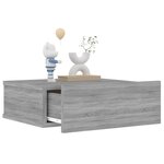 vidaXL Tables de chevet flottantes 2 Pièces Sonoma gris 40x30x15 cm