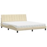 vidaXL Lit avec matelas crème 180x200 cm tissu