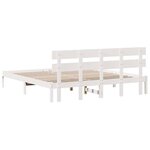 vidaXL Cadre de lit Blanc 200 x 200 cm Bois de pin massif