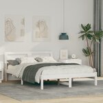 vidaXL Cadre de lit Blanc 120 x 200 cm Bois massif en pin