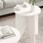 vidaXL Table basse 2 Pièces Blanc 41 5 x 41 5 x 44 cm Bois massif en pin