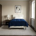 vidaXL Duvet complet toute l'année Bleu foncé 155 x 200 cm Microfibre