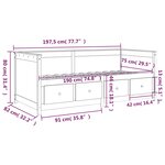vidaXL Lit de jour sans matelas blanc 75x190 cm bois de pin massif