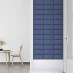 vidaXL Panneaux muraux 12 Pièces Bleu 30x15 cm Tissu 0 54 m²