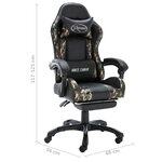 vidaXL Fauteuil de jeux vidéo repose-pied Noir/camouflage Similicuir