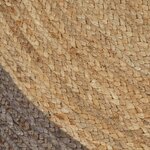 vidaXL Tapis fait à la main Jute avec bord gris 210 cm