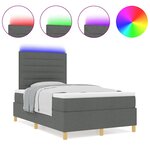 vidaXL Lit à ressorts avec matelas Gris foncé 120 x 190 cm tissu