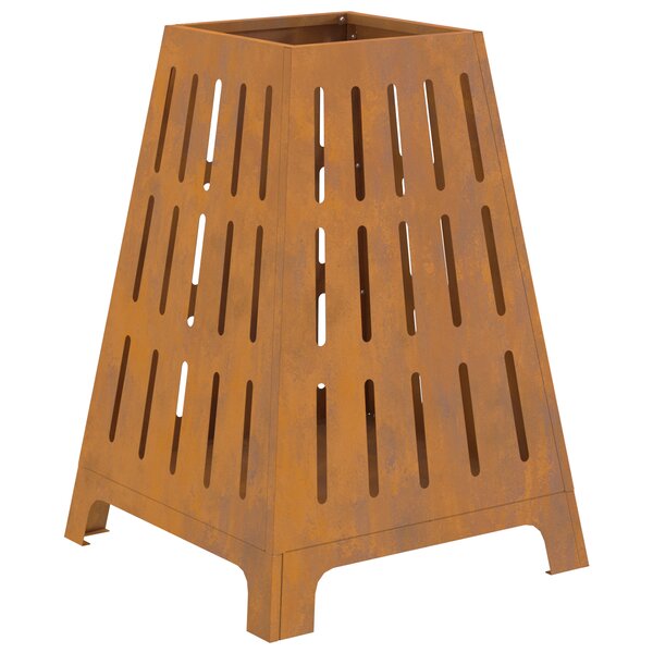 brasero vidaXL carré 50x50x70 cm en acier météo