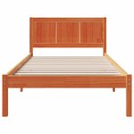 vidaXL Cadre de lit marron ciré Marron ciré Bois de pin massif Simple