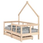 vidaXL Cadre de lit enfant avec tiroirs 70x140 cm bois de pin massif