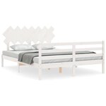 vidaXL Cadre de lit sans matelas blanc 140x200 cm bois massif