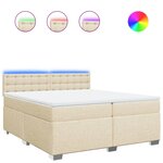 vidaXL Sommier à lattes de lit avec matelas Crème 200x200 cm Tissu