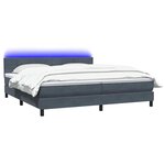 vidaXL Sommier à lattes de lit et matelas et LED gris foncé 180x210cm velours