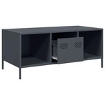 vidaXL Table basse anthracite 101 5x50x43 5 cm acier laminé à froid