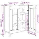 vidaXL Buffet Chêne artisanal 69 5 x 34 x 90 cm