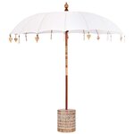 vidaXL Parasol balinais avec base Crème 215 x 215 x 260 cm