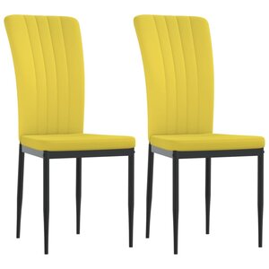 vidaXL Chaises à manger lot de 2 Jaune moutarde Velours