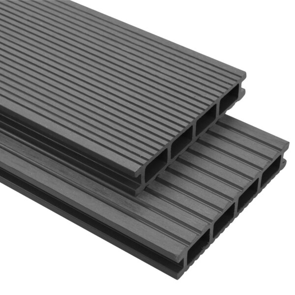 vidaXL Panneaux de terrasse avec accessoires WPC 26 m² 2 2 m Gris