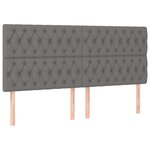vidaXL Têtes de lit 4 Pièces Gris foncé 100x7x78/88 cm Tissu