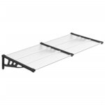 vidaXL Auvent de porte Noir et transparent 199x90 cm Polycarbonate