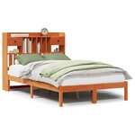 vidaXL Lit bibliothèque sans matelas cire marron 135x190 cm pin massif