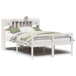 vidaXL Lit bibliothèque sans matelas blanc 160x200 cm bois pin massif