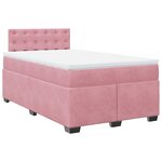 vidaXL Sommier à lattes de lit avec matelas rose 120x190 cm velours