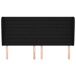 vidaXL Tête de lit avec oreilles Noir 163x23x118/128 cm Tissu