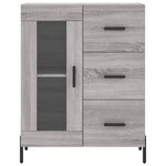 vidaXL Buffet haut Sonoma gris 69 5x34x180 cm Bois d'ingénierie