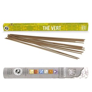 Encens japonais Thé vert 12 bâtonnets + encens ayurvédique 14 bâtonnets