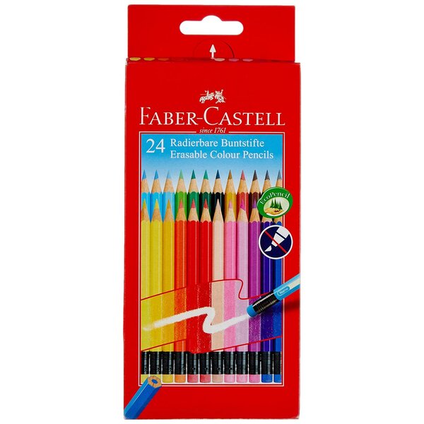 Crayons couleur Grip gommable  étui carton 24x FABER-CASTELL
