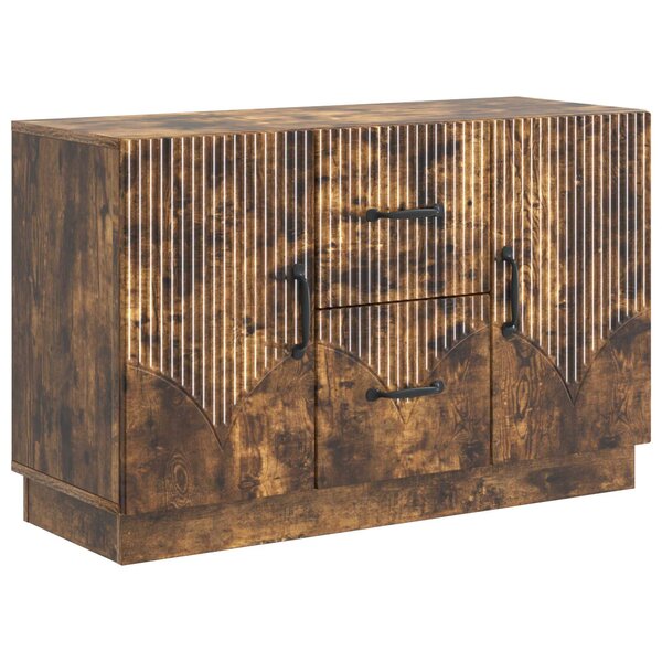 vidaXL Buffet Chêne fumé 89 x 34 5 x 57 cm Bois d'ingénierie