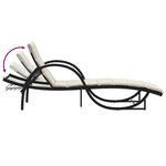 vidaXL Chaises longues lot de 2 avec coussins noir résine tressée