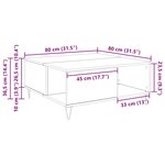 vidaXL Table basse chêne artisanal 80 x 80 x 36 5 cm Bois d'ingénierie