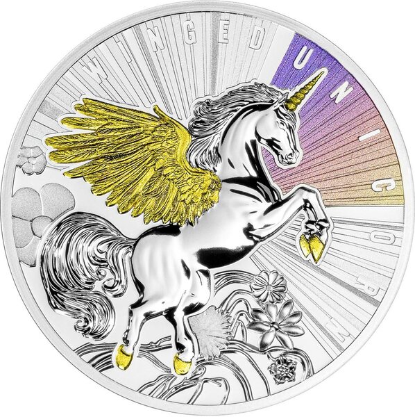 Pièce de monnaie en Argent 1 Dollar g 17.50 Millésime 2025 WINGED UNICORN